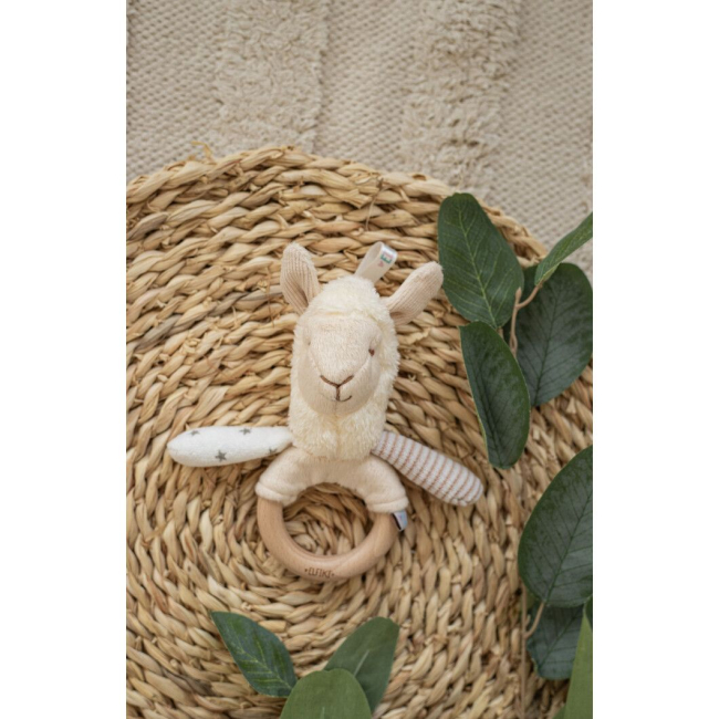 Погремушки, прорезыватели - Погремушка с деревянным прорезывателем Elfiki & Friends Лама Сэмми (ІГ-0135)#4