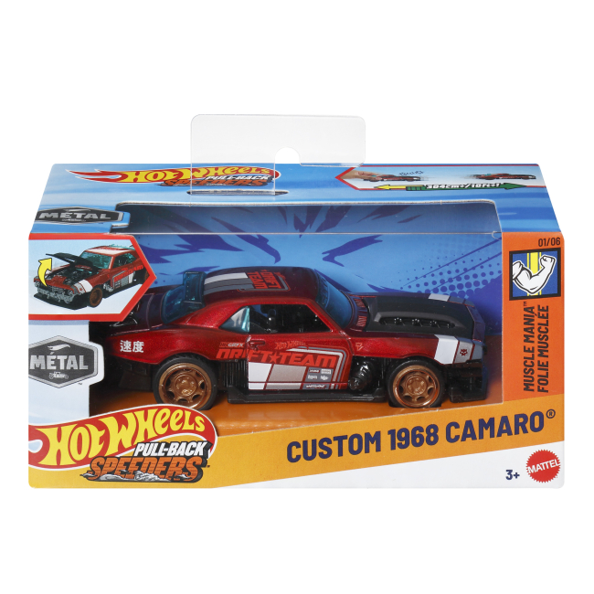 Автомоделі - Автомодель Hot Wheels Pull-back speeders Custom 1968 Camaro (HPR70/JCM10-LA10)#2
