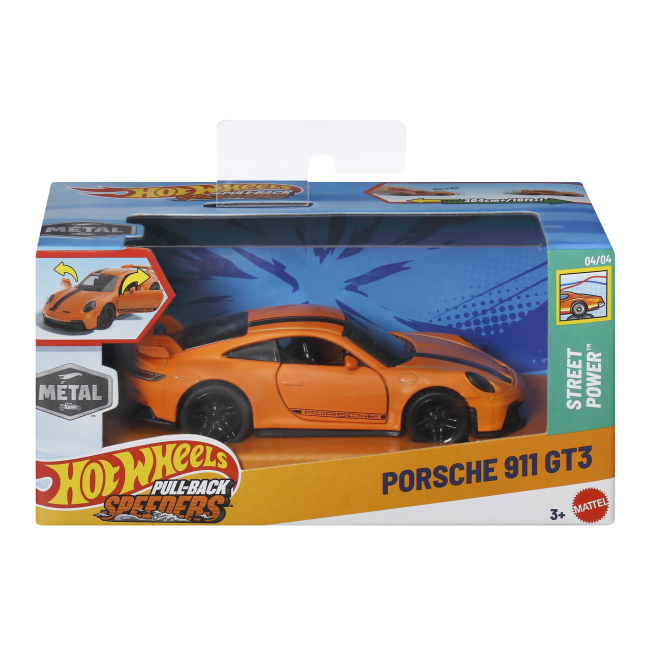 Автомоделі - Автомодель Hot Wheels Pull-back speeders Porsche 911 GT3 (HPR70/HPR79-LA11)#5