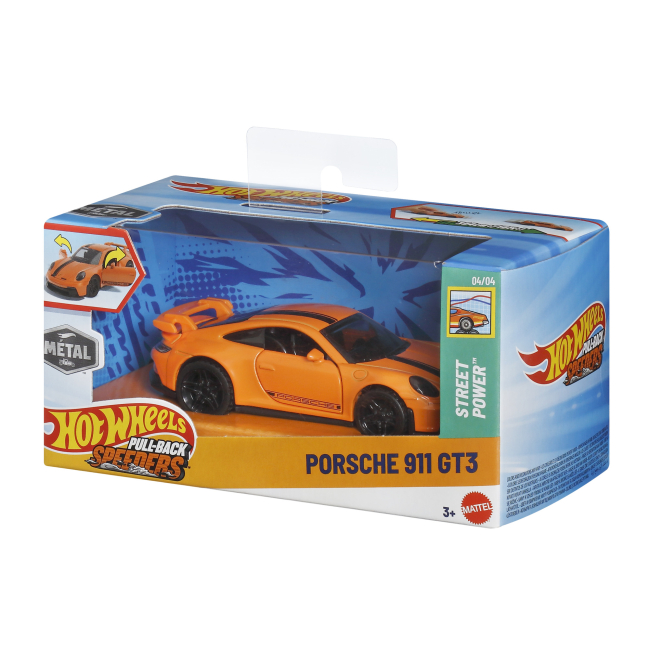 Автомоделі - Автомодель Hot Wheels Pull-back speeders Porsche 911 GT3 (HPR70/HPR79-LA11)#6