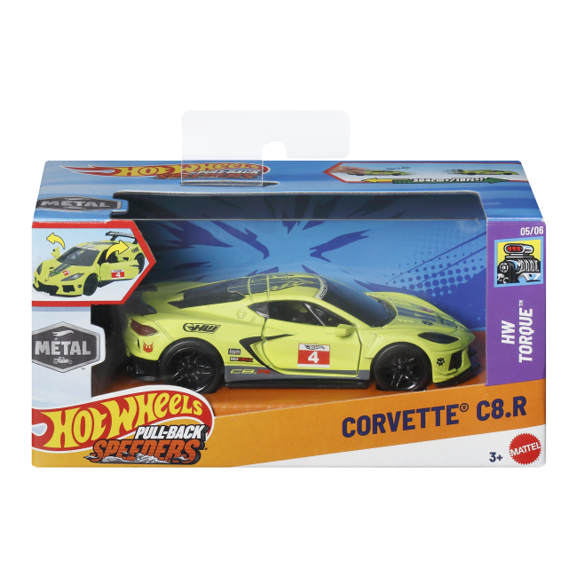 Автомоделі - Автомодель Hot Wheels Pull-back speeders Corvette C8.R (HPR70/JCM12-LA10)#5