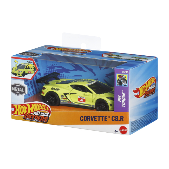Автомоделі - Автомодель Hot Wheels Pull-back speeders Corvette C8.R (HPR70/JCM12-LA10)#6