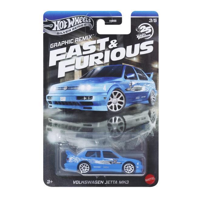Автомоделі - Автомодель Hot Wheels Fast and Furious Volkswagen Jetta MK3 блакитна (HNR88/JBY46)#5