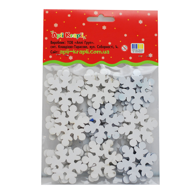 Аксесуари для свят - ​Наліпки з глітеру Apli Krapli Сніжинки (2252613785012)#2