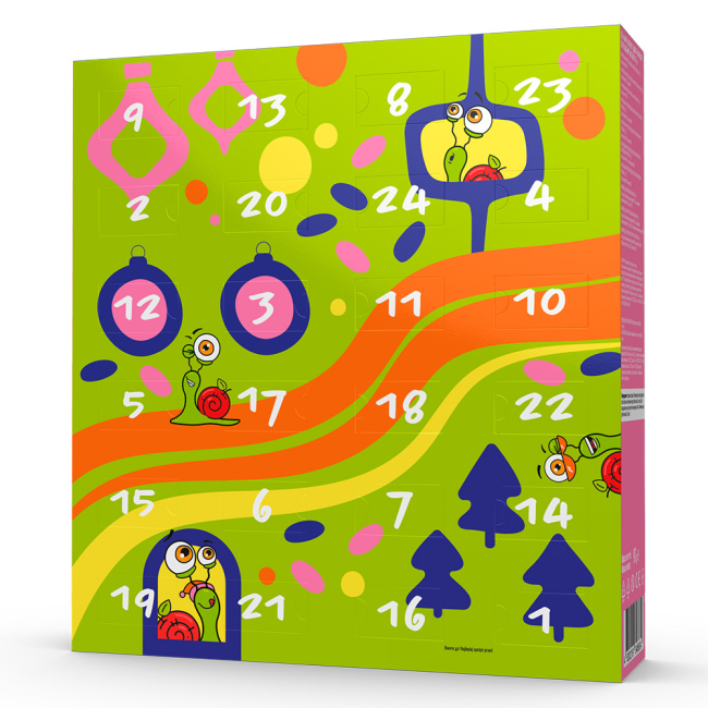Солодощі - Адвент-календар Bob Snail з іграшками зелений (4820219347040/1)#2