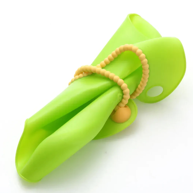 Товары по уходу - Детский фартук для кормления силиконовый Babyhood зеленый (BH-401G)#3