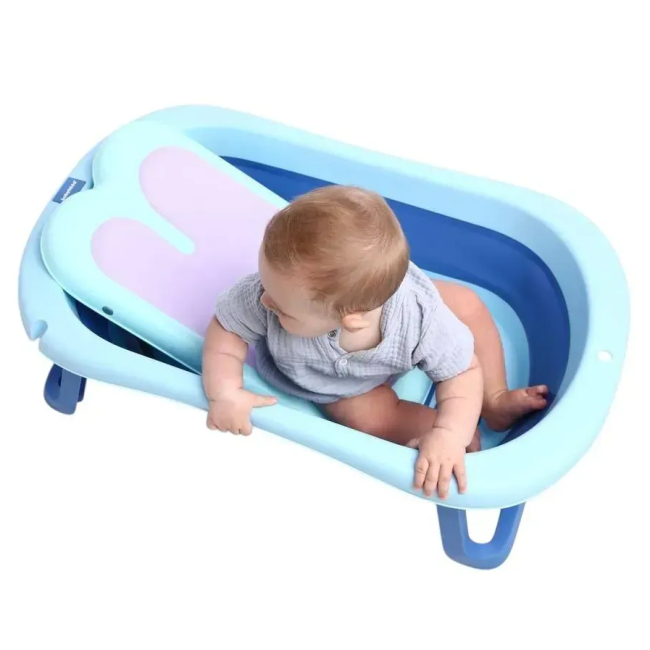 Товари для догляду - ​Ванночка дитяча складна Babyhood Комфорт синя (ВН-326BB)#3