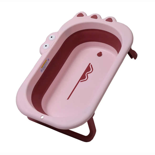 Товары по уходу - Ванночка детская складная Babyhood Крокодил розовая (BH-327P)#2