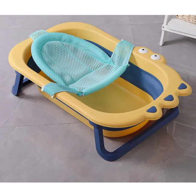 Товары по уходу - Ванночка детская складная Babyhood Крокодил желтая (BH-327Y)#2