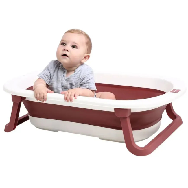 Товари для догляду - ​Ванночка дитяча складна Babyhood Комфорт Плюс червоний (BH-323P)#3