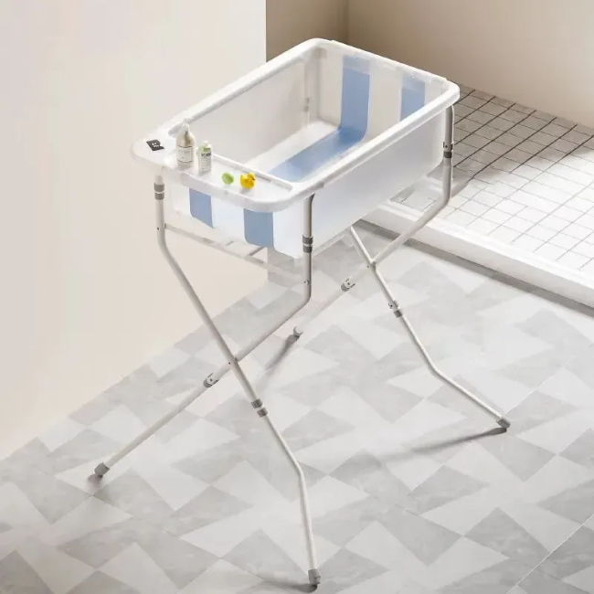 Товари для догляду - Ванночка дитяча складна Babyhood Балу з термометром та підставкою прозора (BH-321TR)#2