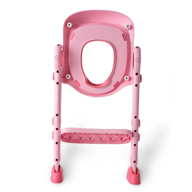 Товары по уходу - Детское сиденье со ступеньками на унитаз Babyhood с полиуретановым кольцом розовое (BH-122P)#2