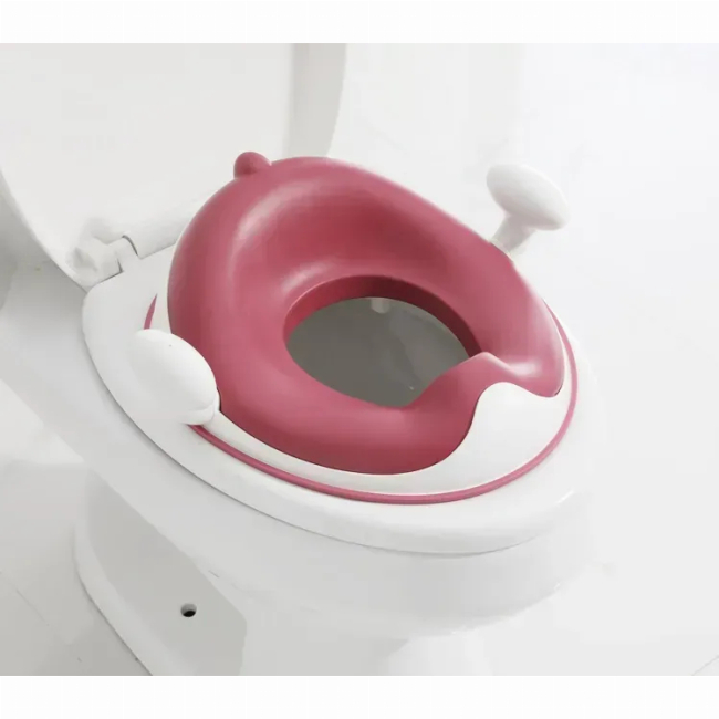 Товари для догляду - ​Накладка на унітаз Babyhood Динозаврик з поліуретановим кільцем рожева (BH-127P)#3