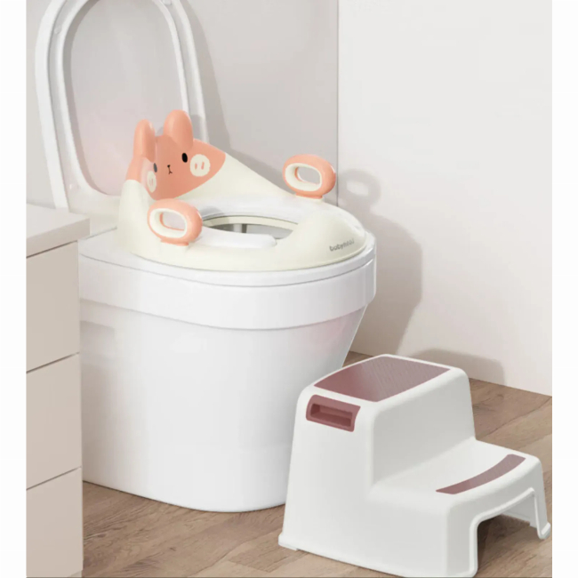 Товары по уходу - Накладка детская на унитаз Babyhood Зайка светло-розовая (BH-134LP)#2