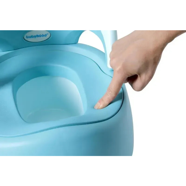 Товары по уходу - Детский горшок Babyhood Утенок с полиуретановым кольцом голубой (BH-114BU)#2