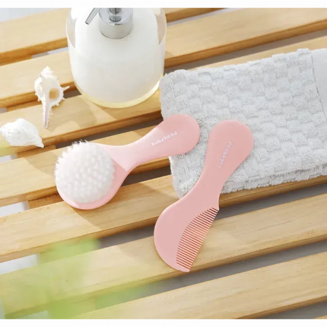 Товари для догляду - ​Набір дитячих гребінців Babyhood рожевий (BH-906P)#3
