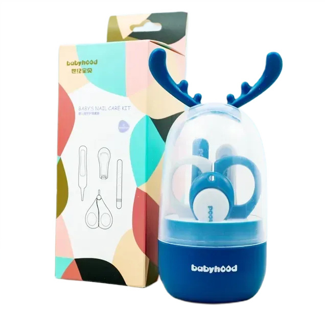 Товари для догляду - ​Набір косметичний маникюрний для новонароджених Babyhood блакитний (BH-901B)#3