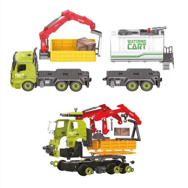 Конструктори з унікальними деталями - Конструктор Otamanko 3-в-1 Комунальна служба Навантажувач з піддоном, грейфер, водовоз (532.02.85)#2
