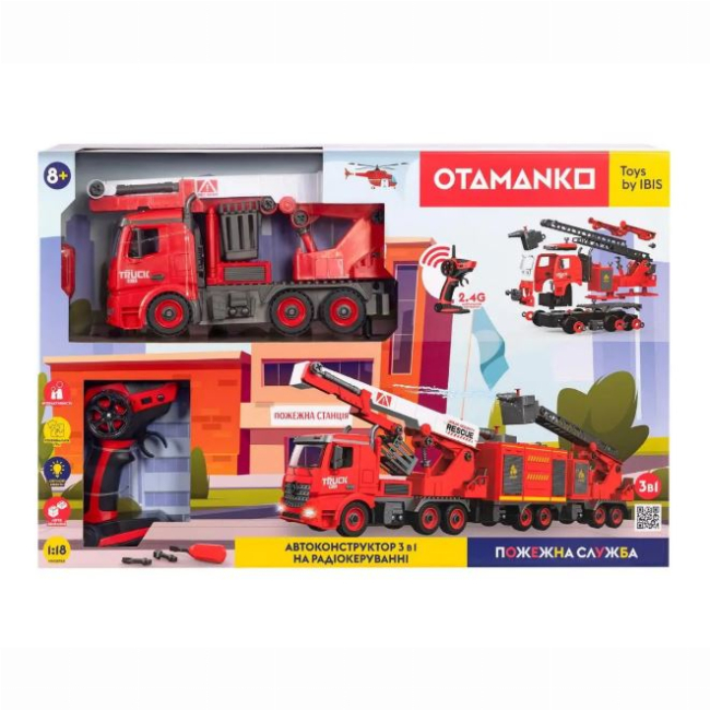 Конструктори з унікальними деталями - Конструктор Otamanko 3-в-1 Пожежна служба Пожежна драбина, водовоз, кран (532.02.86)#3