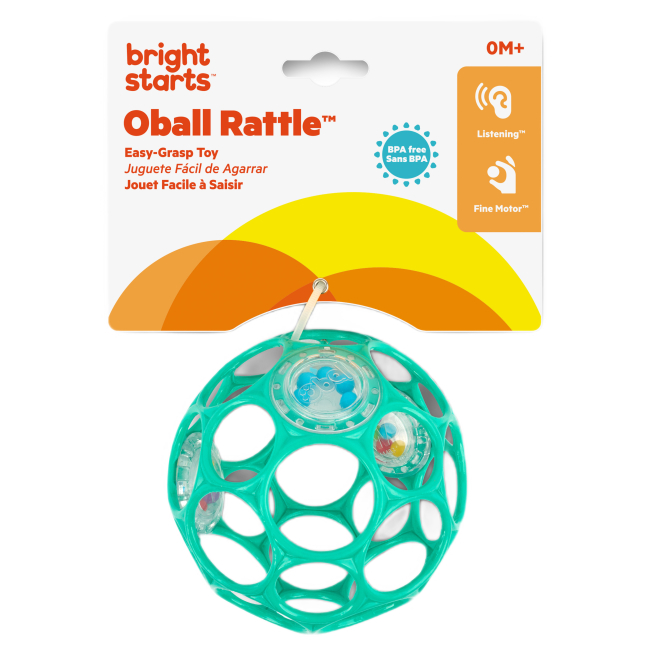Погремушки, прорезыватели - Погремушка Bright Starts Oball Rattle голубая (11486)#2