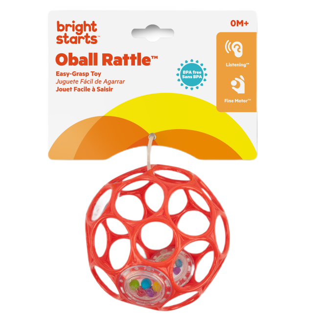 Погремушки, прорезыватели - Погремушка Bright Starts Oball Rattle красная (11487)#2