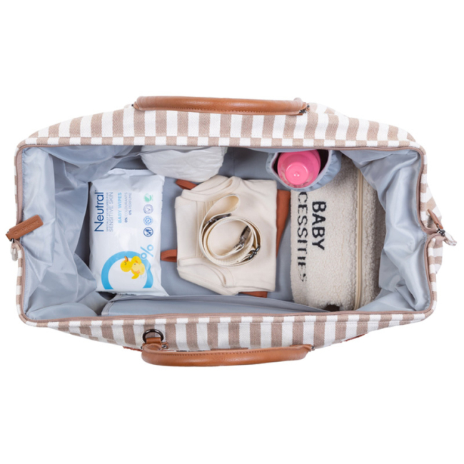 Рюкзаки та сумки - Сумка Childhome Mommy bag stripes nude/terracotta (CWMBBSTNR)#5