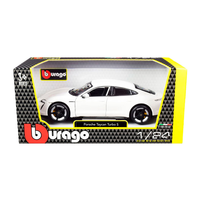 Автомодели - Автомодель Bburago Porsche Taycan Turbo S белый 1:24 (18-21098/2)#4