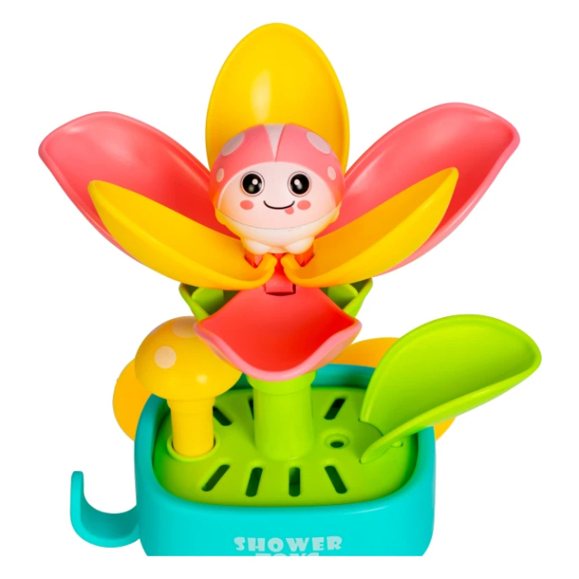 Развивающие игрушки - Набор игрушек для ванны Baby Team Очаровательный цветок голубой горшок розовый цветок (9031/1)#3