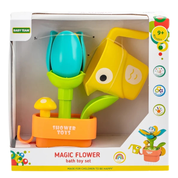 Розвивальні іграшки - ​Набір іграшок для ванни Baby Team Чарівна квітка помаранчевий горщик блакитна квітка (9031/2)#3