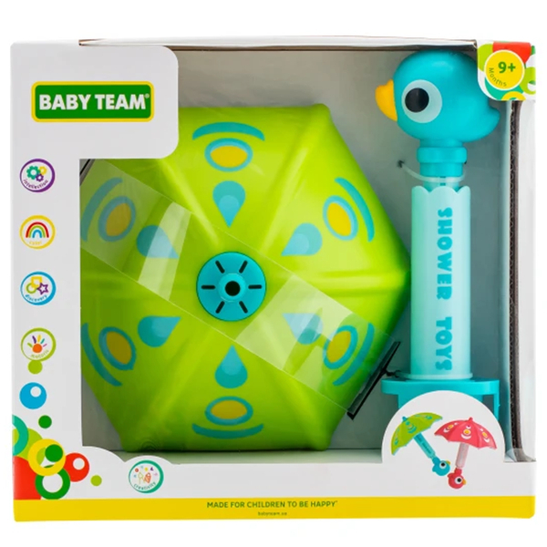 Розвивальні іграшки - Іграшка для ванни Baby Team Парасолька салатово-блакитна (9032/1)#4