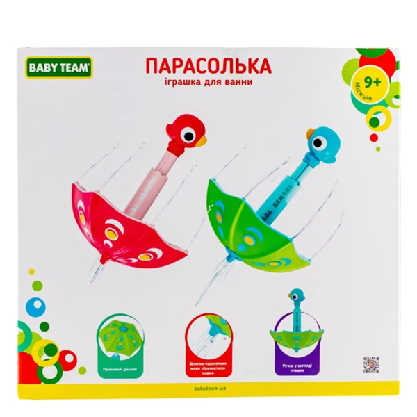 Розвивальні іграшки - Іграшка для ванни Baby Team Парасолька салатово-блакитна (9032/1)#5
