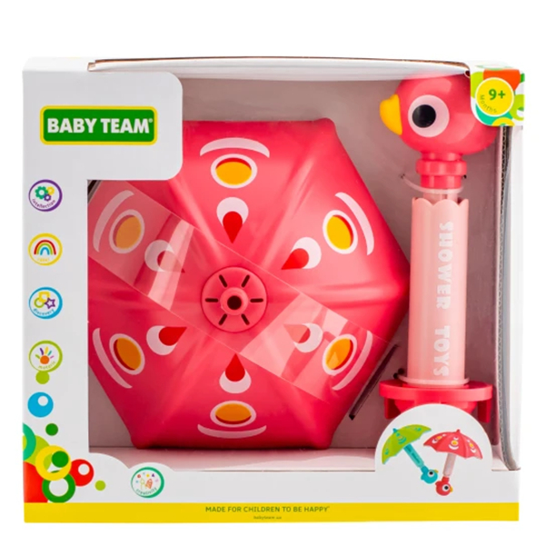 Розвивальні іграшки - ​Іграшка для ванни Baby Team Парасолька червоно-рожева (9032/2)#4