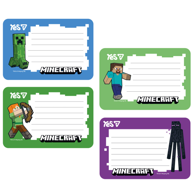 Канцтовари - Наліпки на зошити Yes Minecraft 8 шт (955504)#2