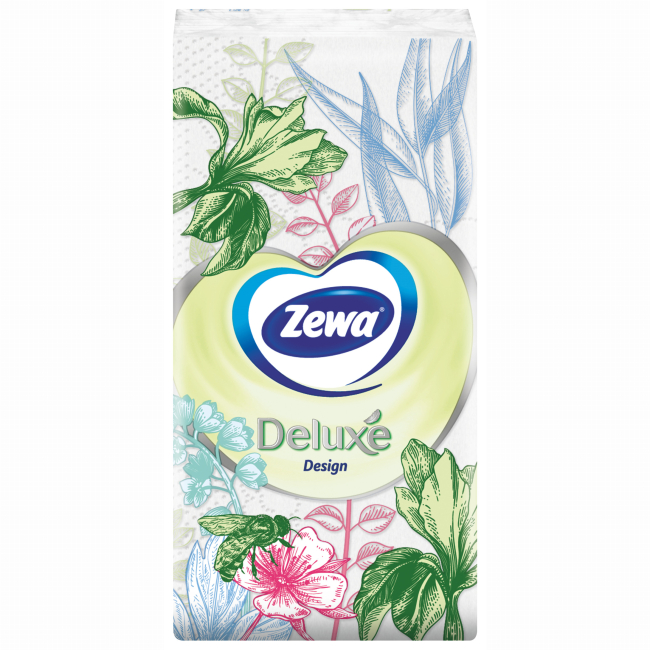 Антисептики і маски - Носові хусточки Zewa Deluxe Design 10 шт в асортименті (7322540043716)#2
