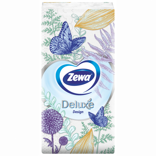 Антисептики и маски - Носовые платочки Zewa Deluxe Design 10 шт в ассортименте (7322540043716)#3