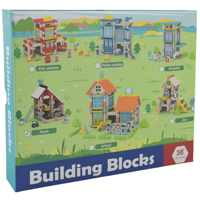 Конструкторы с уникальными деталями - Деревянный конструктор Країна Іграшок Ферма 123 деталей (C9436)#5