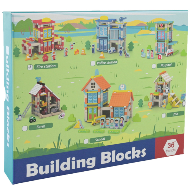 Конструктори з унікальними деталями - Дерев'яний конструктор Країна Іграшок пожежна станція 153 елементиа (C9437)#3