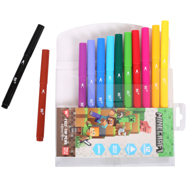 Канцтовари - Фломастери Yes Minecraft 12 кольорів (650590)#3