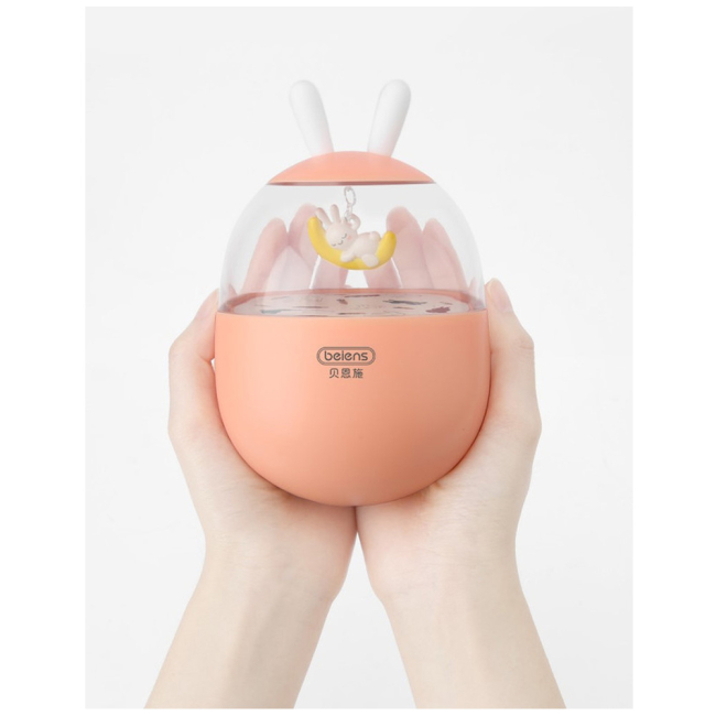 Розвивальні іграшки - Неваляйка музична Beiens Зайчик на місяці (YZ15pink)#2