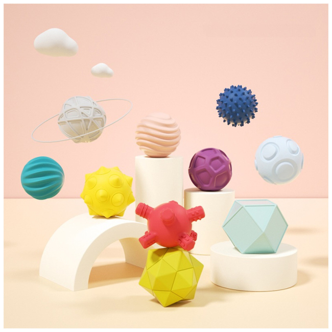 Розвивальні іграшки - Набір текстурних м'ячиків Beiens 10 шт (YZ50)#2