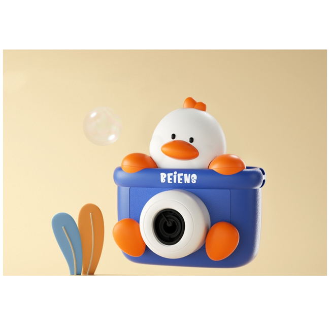 Мильні бульбашки - Генератор мильних бульбашок Beiens Фотоапарат Каченя синій (B906D)#2