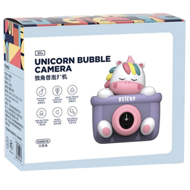 Мильні бульбашки - Генератор мильних бульбашок Beiens Фотоапарат Єдиноріг (907D)#2