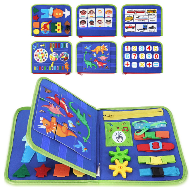 Розвивальні іграшки - Тактильна сумочка-бізіборд Urmywo блакитна (UMMZBAL)#2