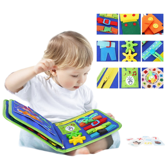 Розвивальні іграшки - Тактильна сумочка-бізіборд Urmywo блакитна (UMMZBAL)#3