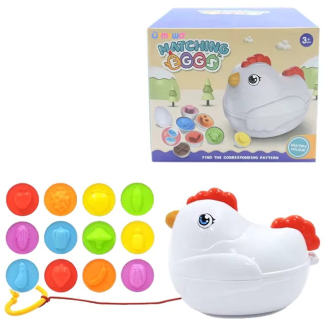 Розвивальні іграшки - Сортер-головоломка Urmywo Квочка фрукти та овочі (DF19)#2