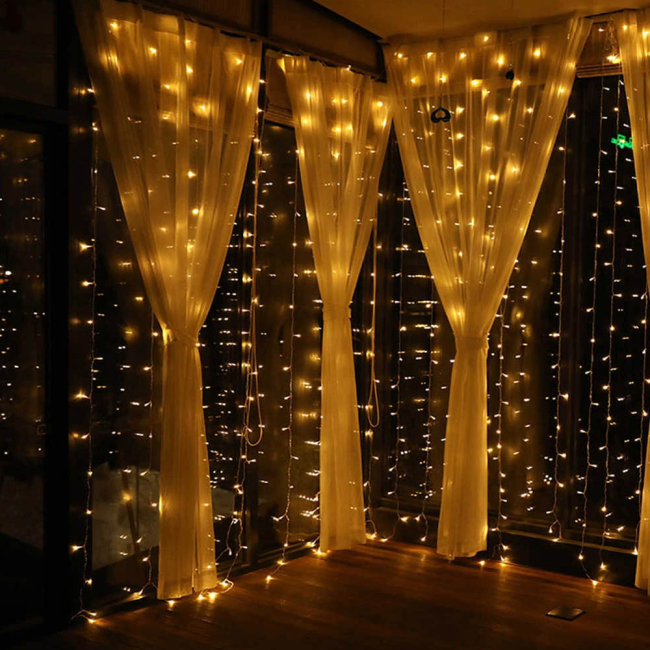 Мебель для геймеров - Светодиодная гирлянда СolorWay штора занавес 3x2м 24 0LED USB теплый цвет (CW-GW-240L32U)#2