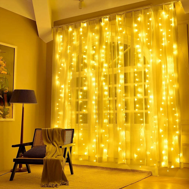 Мебель для геймеров - ​Светодиодная гирлянда СolorWay штора занавес 3x2м 24 0LED USB теплый цвет (CW-GW-240L32U)#9