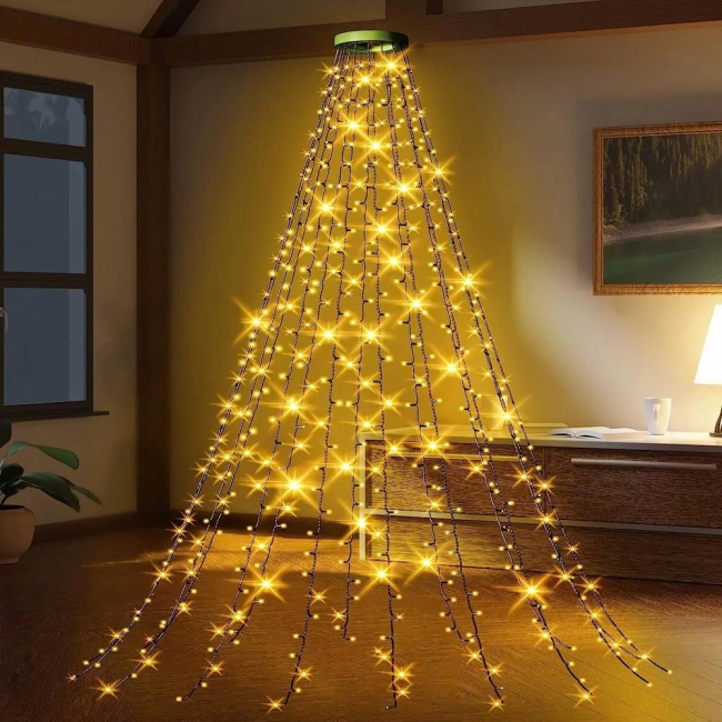 Мебель для геймеров - Светодиодная гирлянда-каскад СolorWay LED 126 9x1.5м 8 функций теплый цвет USB (CW-G-126L91CU)#2