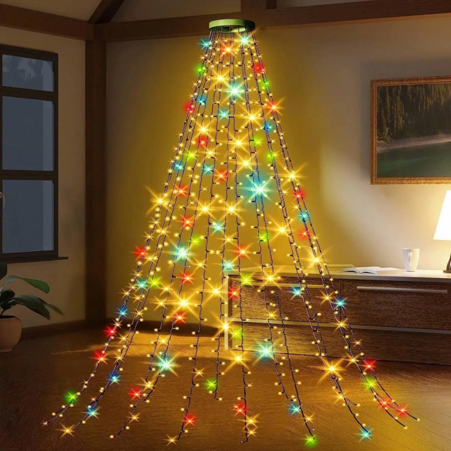 Мебель для геймеров - Светодиодная гирлянда-каскад СolorWay LED 98 7x1.5м 8 функций разноцветная USB (CW-G-98L71CUMC)#3