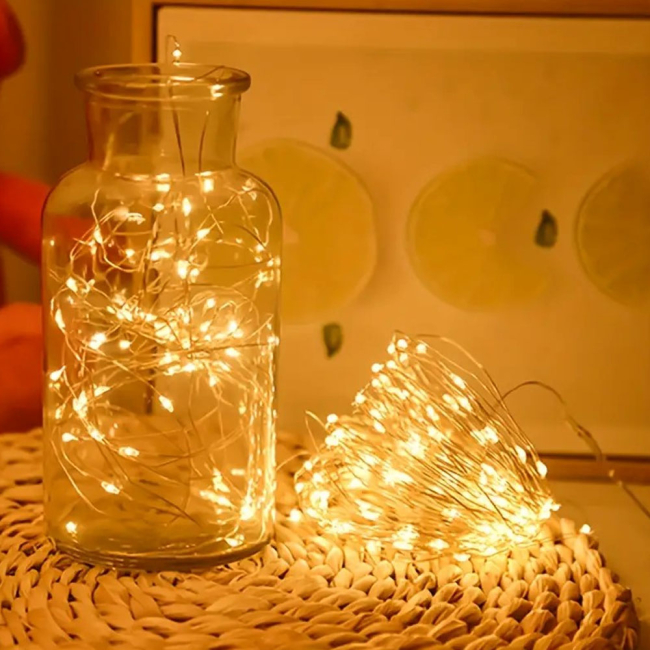 Мебель для геймеров - Светодиодная гирлянда-струна СolorWay LED 100 10м теплый цвет 3AA Battery (CW-G-100L10NB)#2